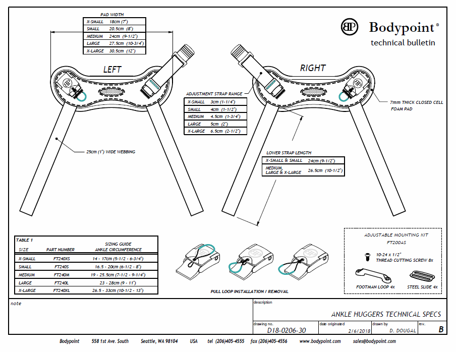 Ankle Huggers Technical Specs
